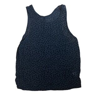 ZYIA Black Leopard Tank Top sz large workout gym exercise designer